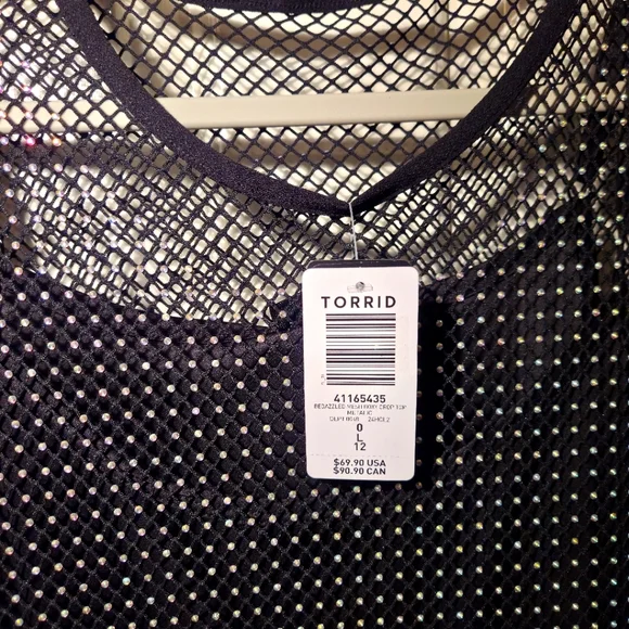 Torrid Bedazzled Mesh Boxy Crop Top - Picture 4 of 8